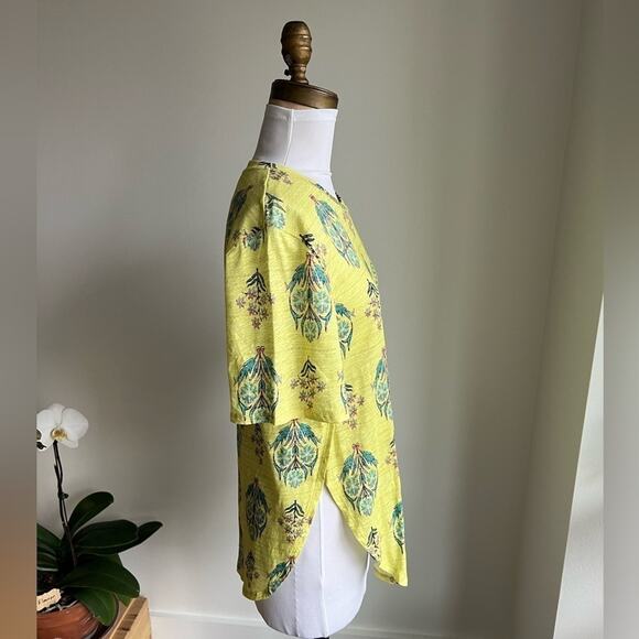 ANTHROPOLOGIE POSTMARK SHORT SLEEVE PAISLEY DELILAH TEE SIZE SMALL - Picture 2 of 7